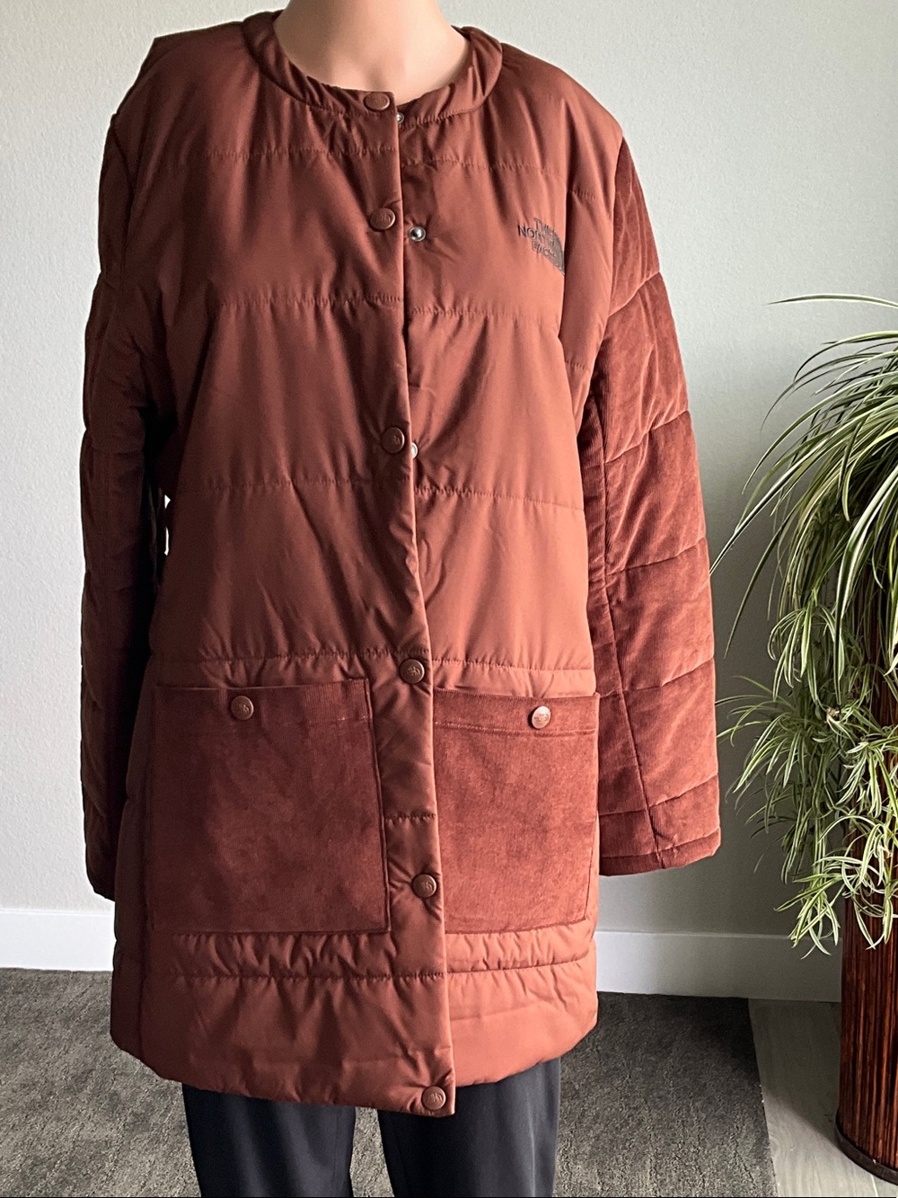 The North Face Women’s Rust Brown Quilted Puffer Coat